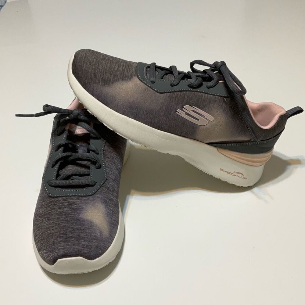 Skechers Skech-Air Grey and Pink Sneakers, 9. Memory Foam